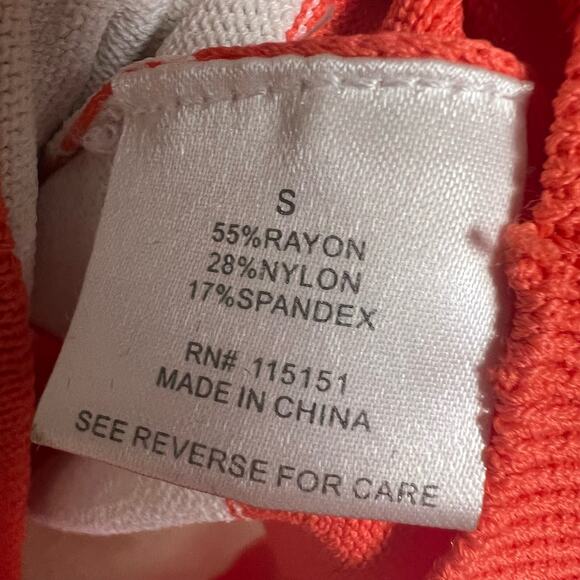 Romeo + Juliet Orange White Striped Pleated Skirt Puff Sleeve Top Co-Ord Set S - Picture 13 of 14